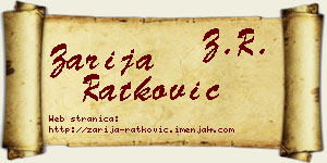 Zarija Ratković vizit kartica